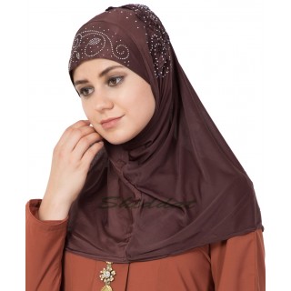 Jersey Instant Hijab - Coca Brown